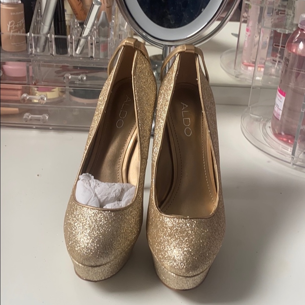 Aldo gold high heels